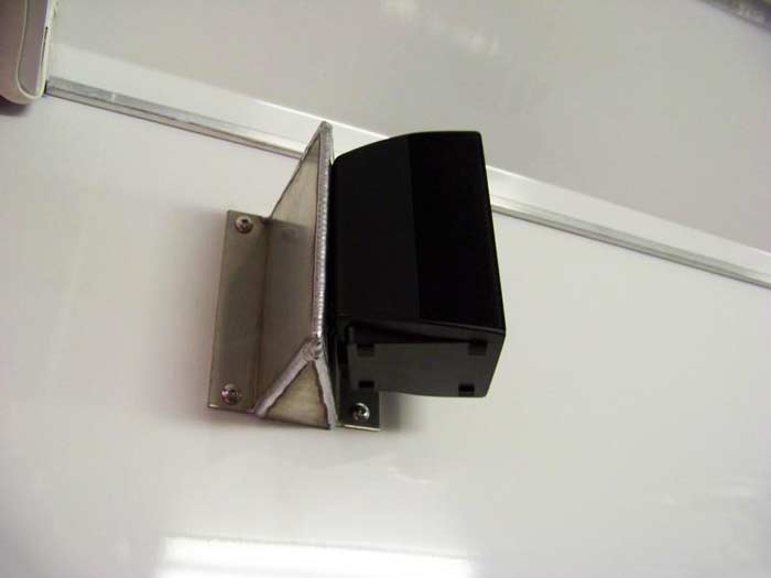 Custom fabricated speaker mounts. 