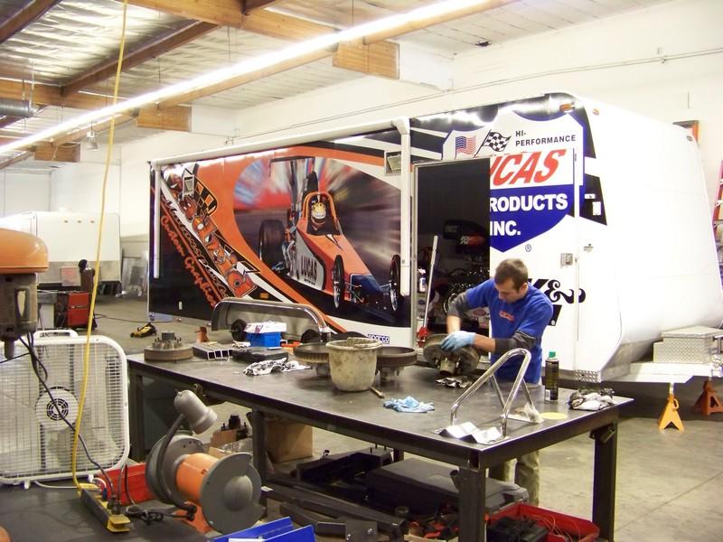 We do an axle service on this custom race trailer. 